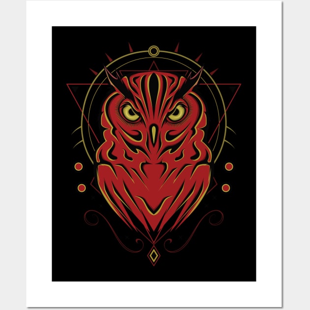 the owl illustration Wall Art by AGORA studio